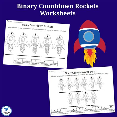 Binary Number Countdown Rockets - JDaniel4s Mom