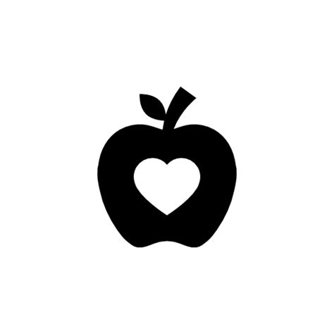 Apple Silhouette With Heart Shape Free Vector Icons Designed By Freepik