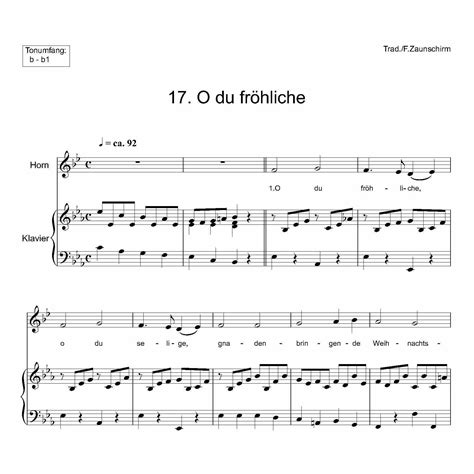 Präsentiert neue klaviernoten von claudia rojahn weihnachtslieder (überblick der von claudia rojahn aufgeschriebenen weihnachtslieder) 11 o du fröhliche (version 1 und 2) pdf. Weihnachtslieder für Hörner - Weihnachtslieder musizieren
