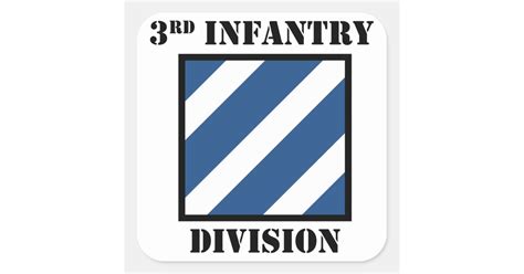 3rd Infantry Division Wtext Square Sticker