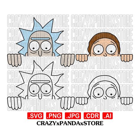 Rick And Morty Svg Peek Svg Cricut And Silhouette Svg Svg Files For