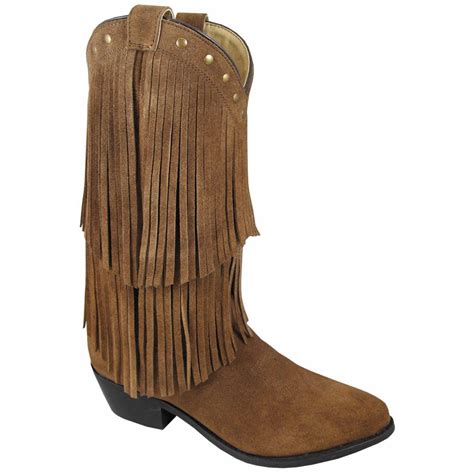 Smoky Mountain Ladies Wisteria Double Fringe Leather Boots