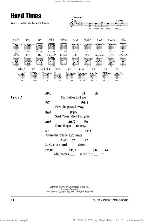 Hard Times Sheet Music For Guitar Chords PDF