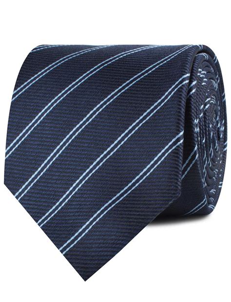 Brooklyn Navy Blue Striped Necktie Repp Tie Mens Professional Ties