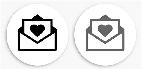 Love Letter Black And White Round Icon Stock Illustration Download