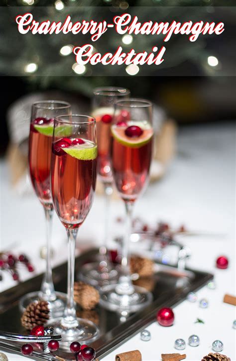 Need some food to go with all that booze? Christmas Cocktails: Cranberry Champagne Cocktail - By Lynny