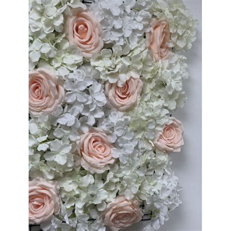 Rose And Hydrangea Flower Wall Panels Premium Pink White