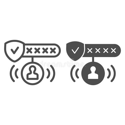 Password Protected Line And Glyph Icon Password Authorization Vector
