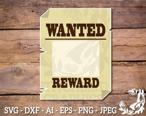 Wanted Poster SVG Instant Download Vector Art Commercial Etsy UK