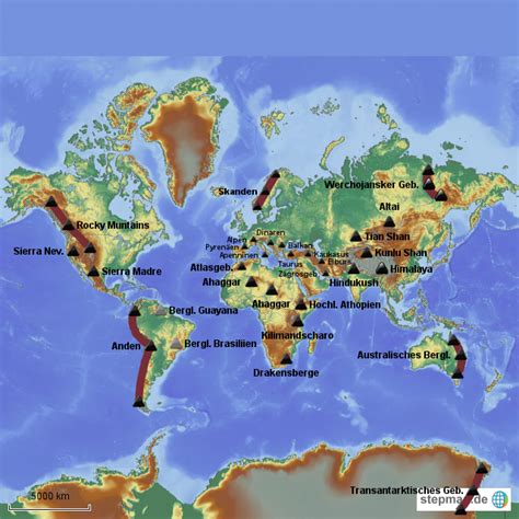 Stepmap Gebirge Landkarte Für Welt