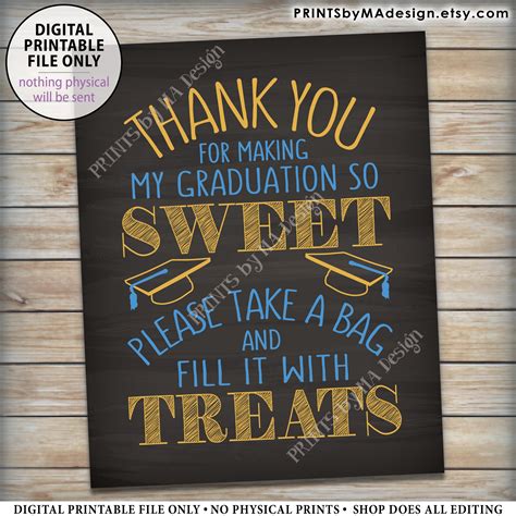 Graduation Candy Bar Sign Thank You For Making My Graduation So Sweet