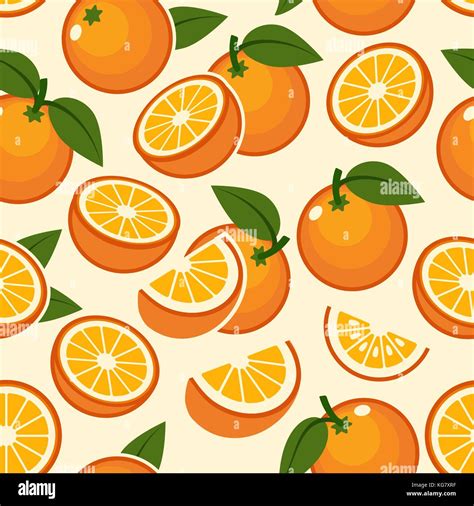 Orange Fruit Pattern Sweet Sweet Vintage Beautiful Citrus Seamless