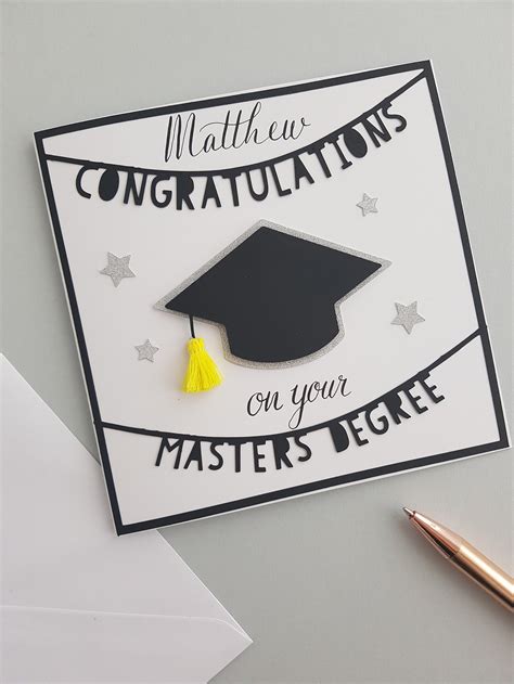 Personalised Congratulations On Your Degree Card Masters Etsy
