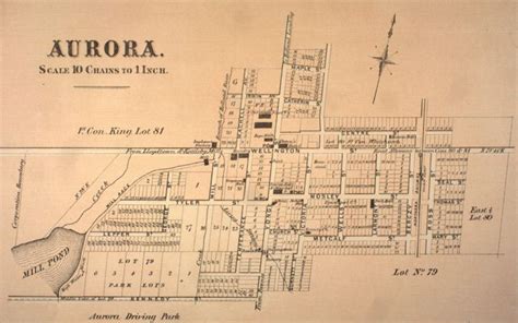 A Map Of Aurora From 1878 Scale Is Denoted In Chains A Measure