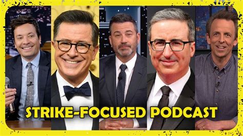 Stephen Colbert Jimmy Fallon And Jimmy Kimmel Come Together For Strike Focused Podcast Youtube