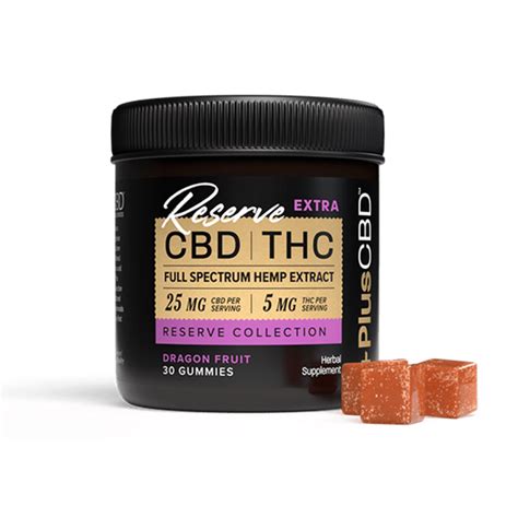 Pluscbd Reserve Extra 5mg Thc 25mg Cbd Gummies Dragon Fruit Full Spectrum 30ct 150mg Thc