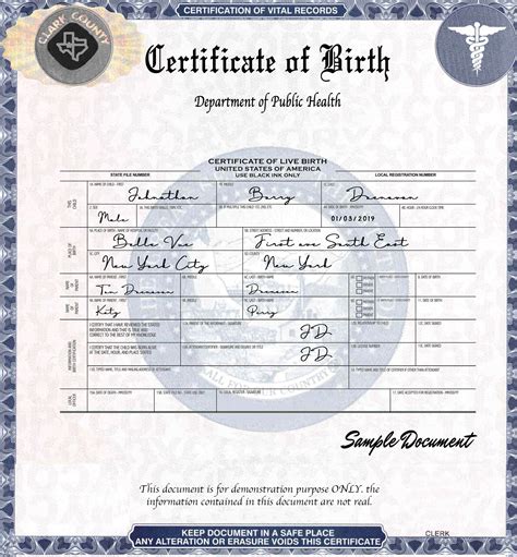 Birth Certificate Fake Template