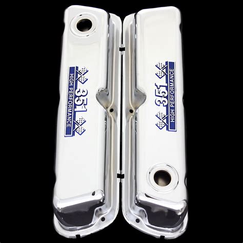 Chrome Small Block Valve Covers With 351 Emblem Fits 351 Windsor Ford