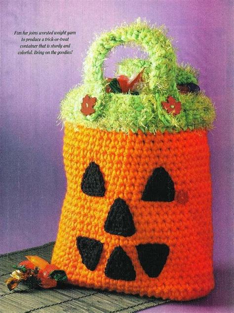 Crochet Trick Or Treat Halloween Pumpkin Bag Pattern Holiday