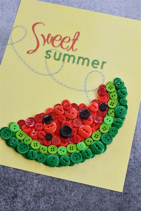 Easy Watermelon Button Craft Free Printable Artofit