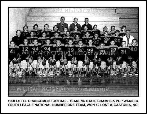 1960 Little Orangemen Football Team Nc State Champs And Pop Warner Youth League National Number