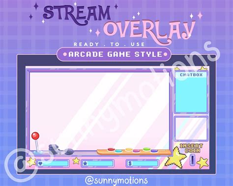 3x Animated Twitch Cute Pink Arcade Crane Machine Overlay Stream Screen