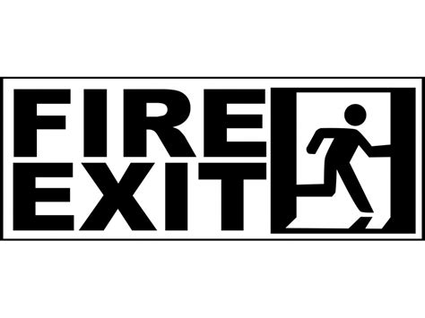 Fire Exit Warning Signs Png Transparent Image