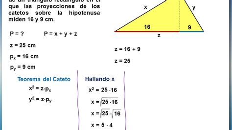 GeometrÍa Teorema Del Cateto Y Altura Ejercicio 1 Youtube