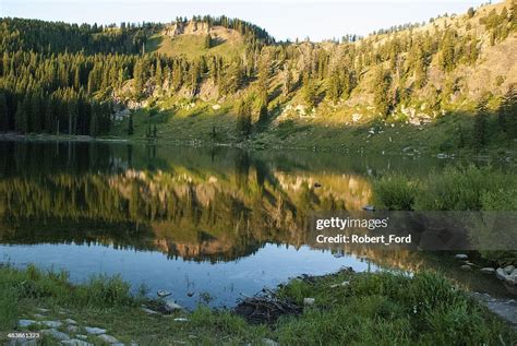 Early Morning Reflection Tony Grove Lake Logan Canyon Utah High Res