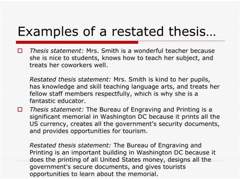 How To Restate Your Thesis Statement Thesis Title Ideas For College