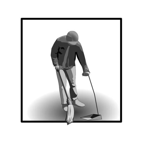 Cleaning Worker Monochrome Clip Art Free Svg