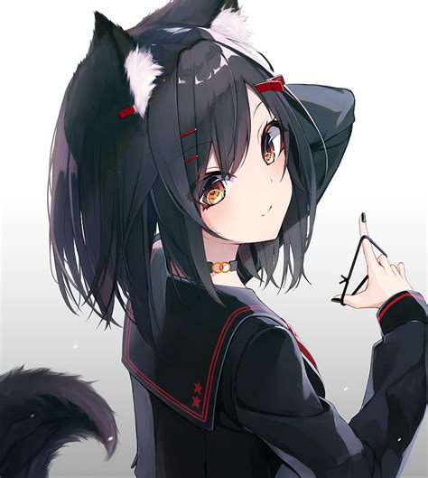 Anime Girl With Black Hair And Brown Eyes
