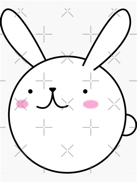 Cute White Bunbun Bunny Sticker For Sale By Ironbrownie Redbubble