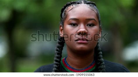 Determined Confident Young Black Woman Looking Stock Photo 1909555063