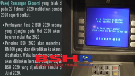 Seperti yang dimaklumkan kenyataan media oleh kementerian kewangan malaysia, bayaran bsh 2020 (rayuan fasa 3) akan disalurkan mulai 23 november 2020. Tarikh dan Semakan Bayaran BSH Fasa 3 & Tambahan RM100 ...