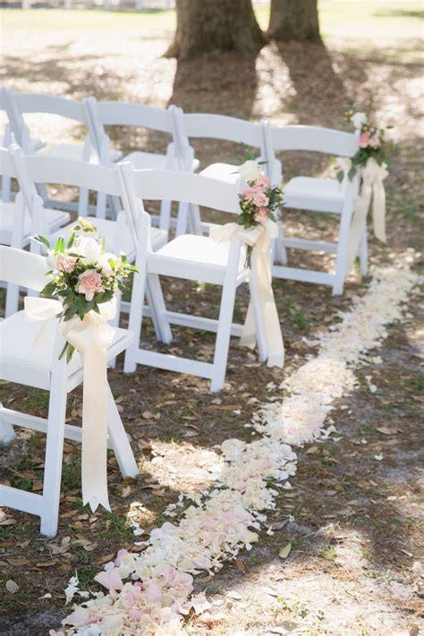 Classic And Natural Rose Petals Down The Aisle You Can Never Go Wrong