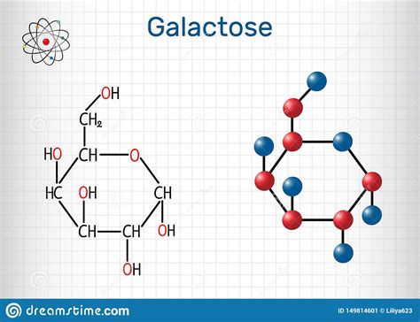 Galactose Alpha D Galactopyranose Molécule De Lactose Forme Cyclique
