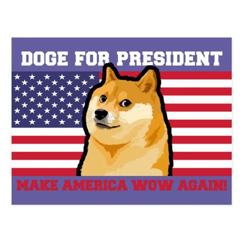 Doge President Doge Shibe Doge Dog Cute Doge Postcard