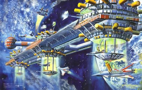 Space Colony 1980 Retrofuturism Sci Fiのアート レトロフューチャー イラスト