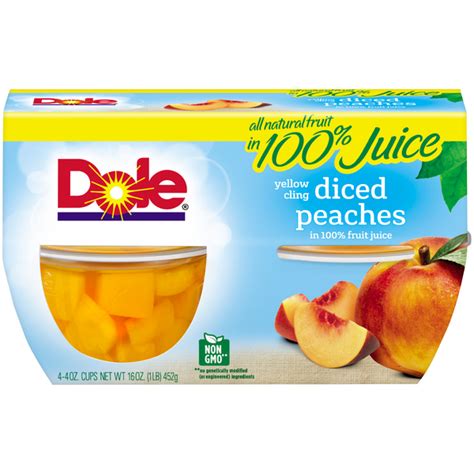 Save On Dole Fruit Cups Peaches Yellow Cling Diced In 100 Fruit Juice 4 Ct Order Online