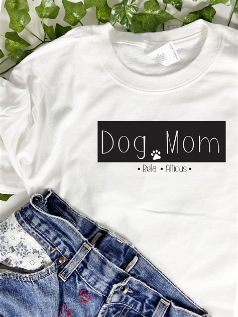 Dog Mom T Shirt Dog Mom Personalized Custom Dog Mom Tee Fur Mom Dog