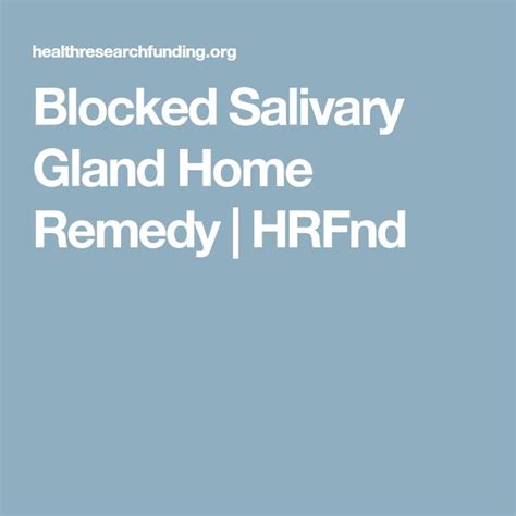 Blocked Salivary Gland Home Remedy Gland Home Remedies Remedies