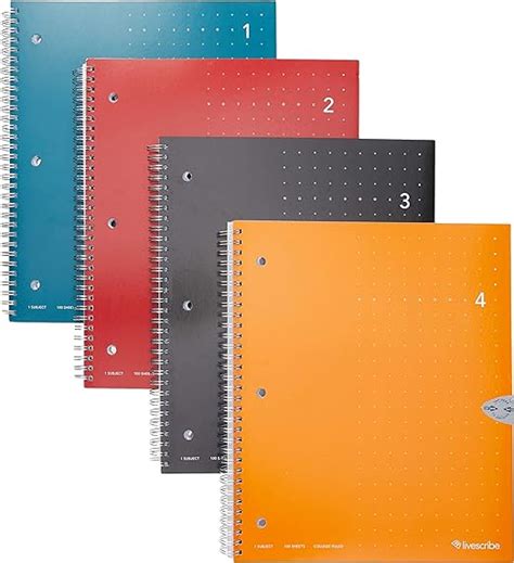 Livescribe 85 X 11 Single Subject Notebook 1 4 4 Pack