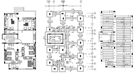 1650 Sq Ft 3 Bhk House Plan Autocad Drawing Cadbull