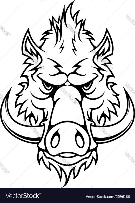 Head Of A Fierce Wild Boar Royalty Free Vector Image