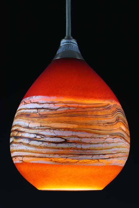 Ruby And Tangerine Strata Handblown Glass Pendant Lighting Artglass Lighting Lighting Sale