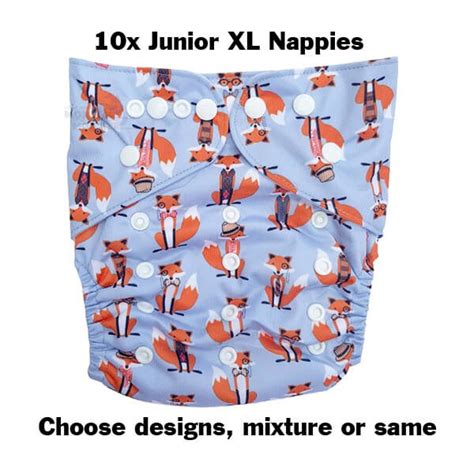 Junior Xl Cloth Nappy 10 Pack Little Aussie Monster