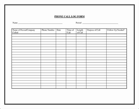 A log book template is an important method to record or keep track of activities and events concerning to something. 9 Printable Phone Log - SampleTemplatess - SampleTemplatess