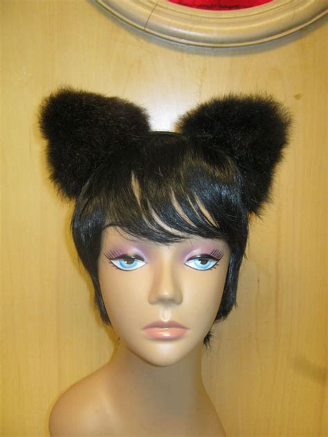 Cute Real Fur Kitty Ears Headband Etsy Cat Ears Headband Real Fur