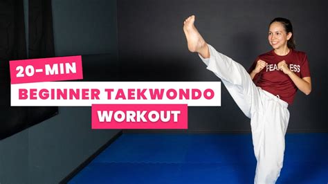 20 Min Beginner Taekwondo Workout At Home And No Equipment Youtube
